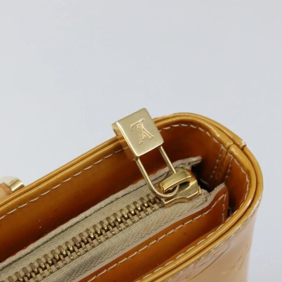 LOUIS VUITTON Monogram Vernis Houston Hand Bag Beige LV Auth - Picture 13 of 16